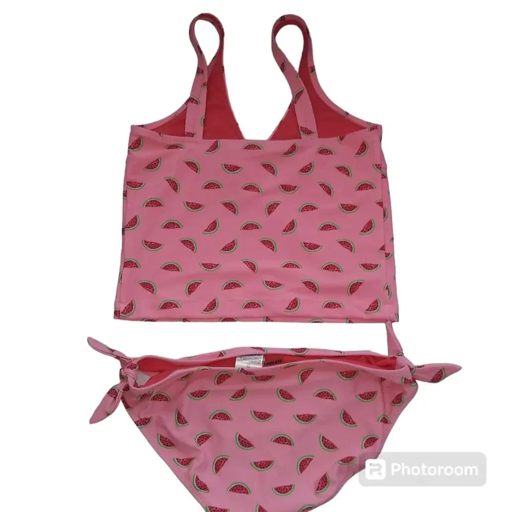 Old Navy Girls OLX Twist Front Watermelon Print 2 Piece Swimsuit Size XL
